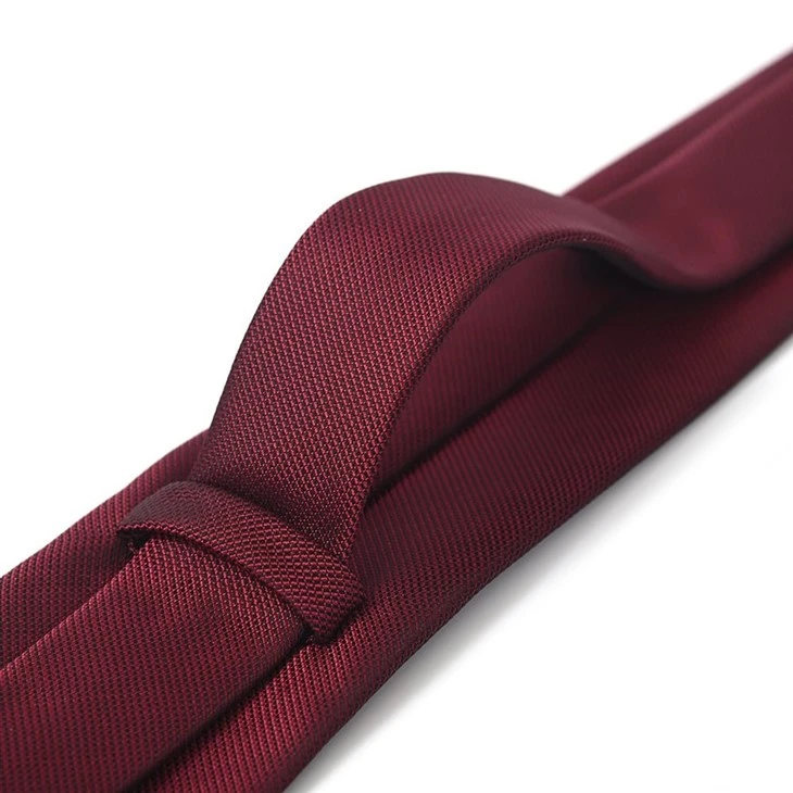 Deep Crimson Diagonal Weave Tie Luxury Jacquard Polyester Necktie