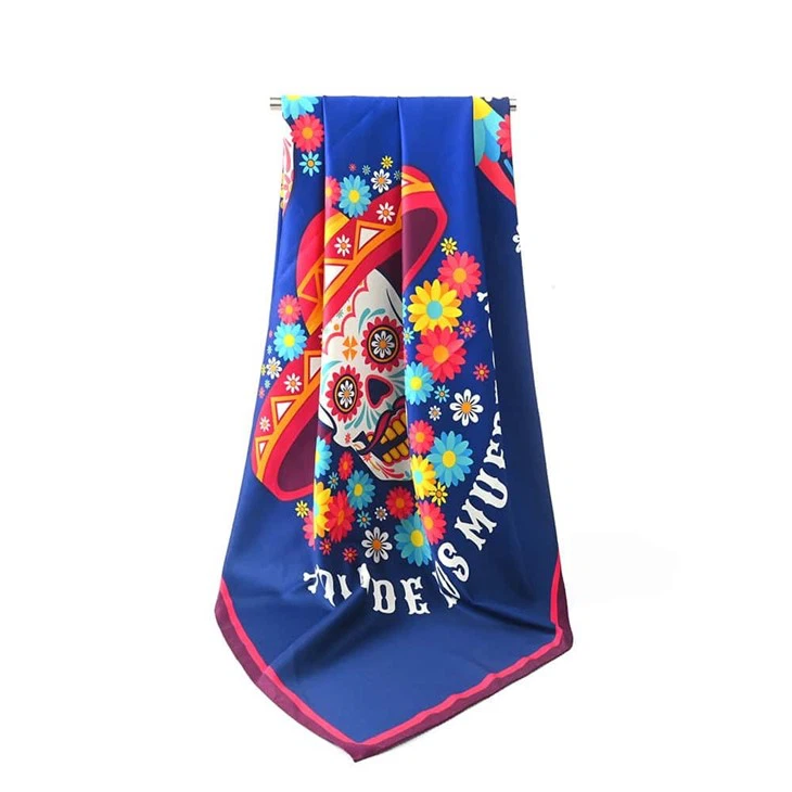 Day Of The Dead Printed Scarf - YiLi Custom Bandana Manufacturer