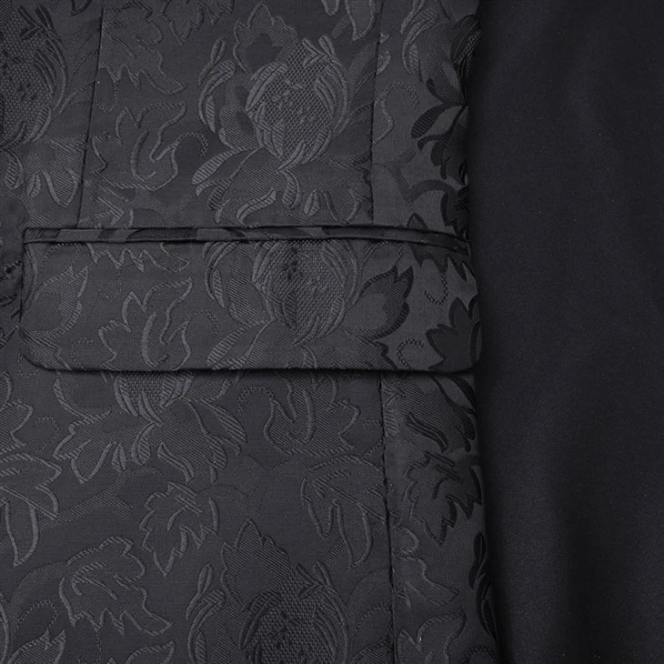 Men's Black Floral Jacquard Blazer - Luxe Formal Tonal Suit Jacket - F141 factory