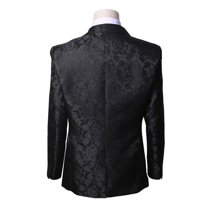 Men's Black Floral Jacquard Blazer - Luxe Formal Tonal Suit Jacket - F141 factory