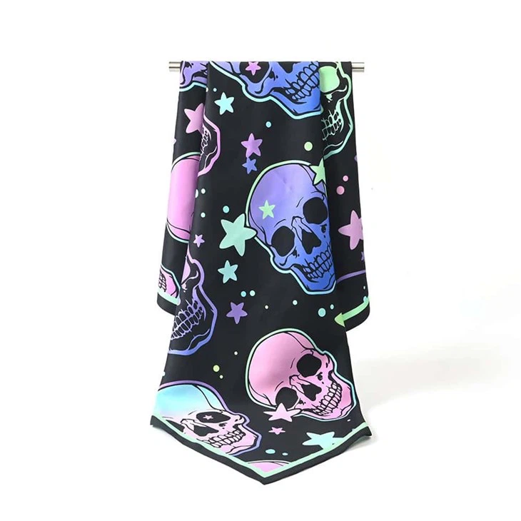 Skull Print Silk Scarf